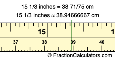 15 1/3 inches to cm