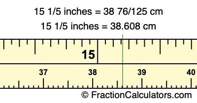 15 1/5 inches to cm