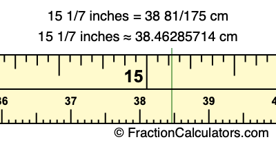 15 1/7 inches to cm