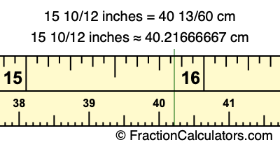 15 10/12 inches to cm