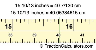 15 10/13 inches to cm
