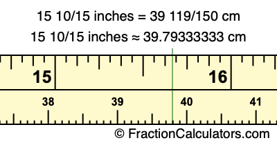 15 10/15 inches to cm