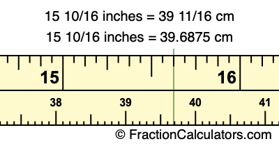 15 10/16 inches to cm