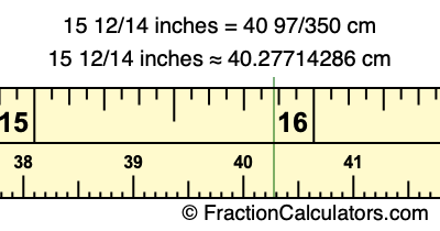 15 12/14 inches to cm