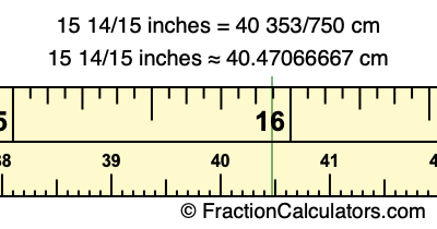 15 14/15 inches to cm