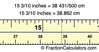15 3/10 inches to cm