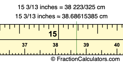 15 3/13 inches to cm