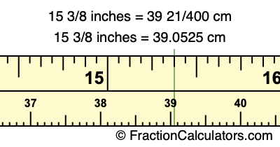 15 3/8 inches to cm