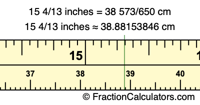 15 4/13 inches to cm