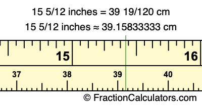 15 5/12 inches to cm