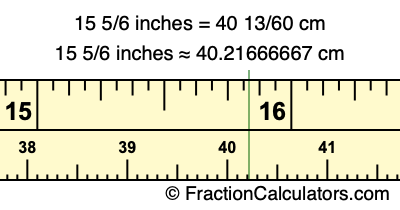 15 5/6 inches to cm