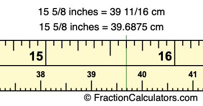 15 5/8 inches to cm