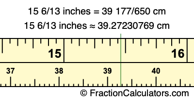 15 6/13 inches to cm