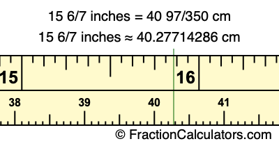 15 6/7 inches to cm