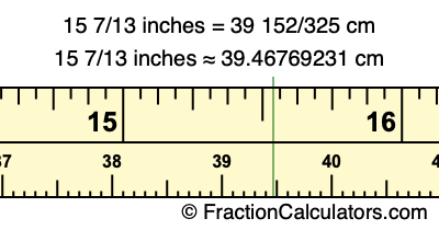 15 7/13 inches to cm