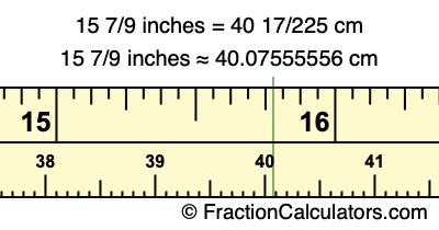 15 7/9 inches to cm