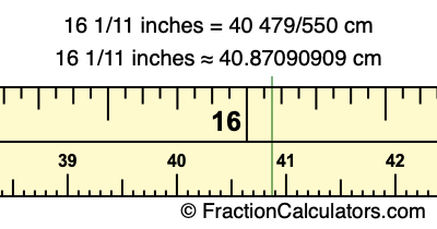 16 1/11 inches to cm