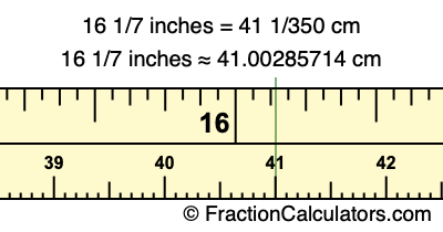 16 1/7 inches to cm