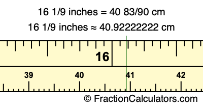16 1/9 inches to cm