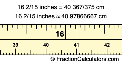 16 2/15 inches to cm