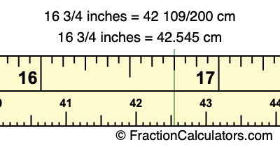 16 3/4 inches to cm