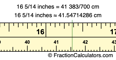 16 5/14 inches to cm