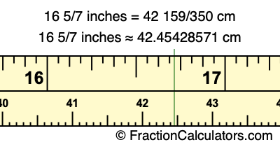 16 5/7 inches to cm