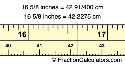16 5/8 inches to cm