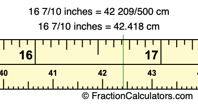 16 7/10 inches to cm