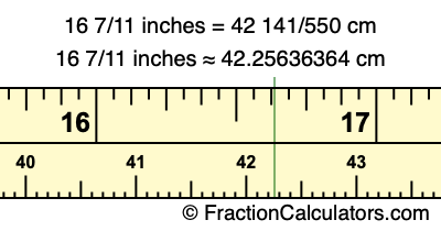 16 7/11 inches to cm