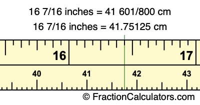 16 7/16 inches to cm