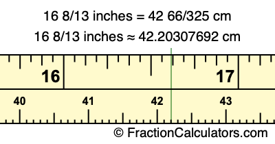 16 8/13 inches to cm