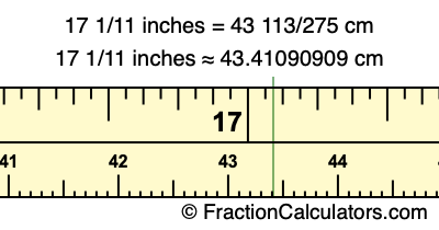 17 1/11 inches to cm