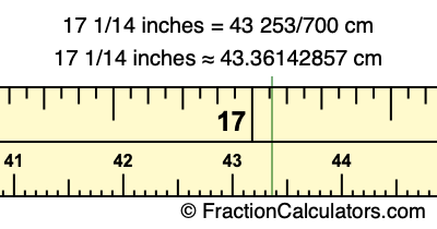 17 1/14 inches to cm