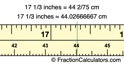 17 1/3 inches to cm