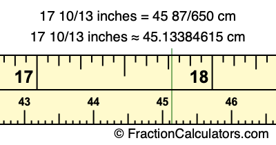 17 10/13 inches to cm