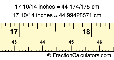 17 10/14 inches to cm