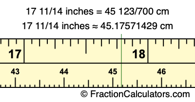 17 11/14 inches to cm