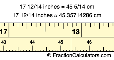 17 12/14 inches to cm