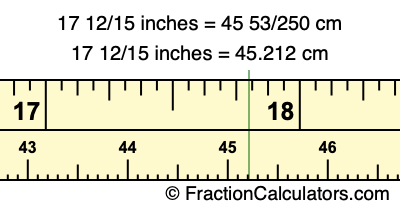 17 12/15 inches to cm