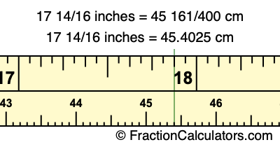 17 14/16 inches to cm