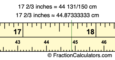 17 2/3 inches to cm