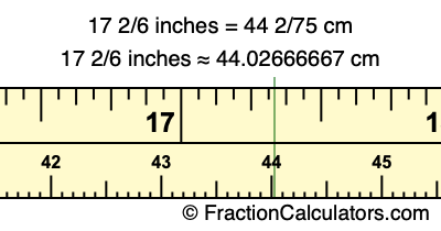 17 2/6 inches to cm