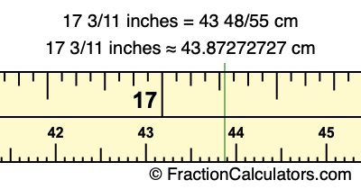 17 3/11 inches to cm