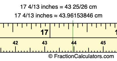 17 4/13 inches to cm