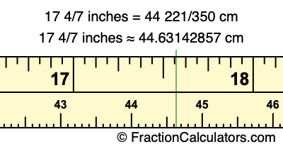 17 4/7 inches to cm