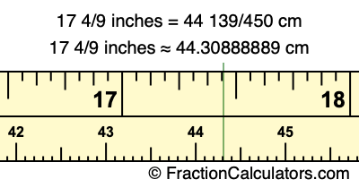 17 4/9 inches to cm