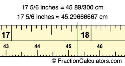 17 5/6 inches to cm