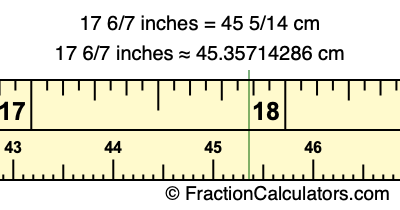 17 6/7 inches to cm