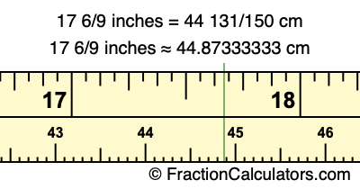 17 6/9 inches to cm
